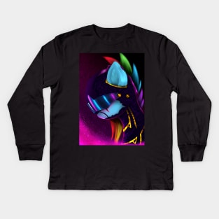 Rainbow Dash Synthwave Kids Long Sleeve T-Shirt